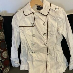 Rampage pea coat size medium white with black trim